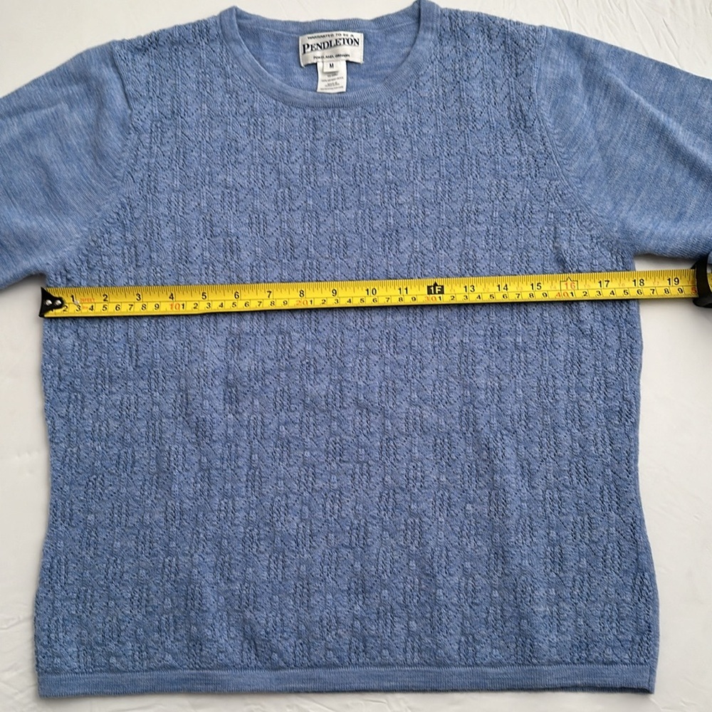 Pendleton Light Blue Textured Knit Short Sleeve P… - image 7